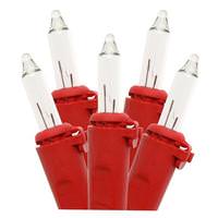 Brite Star 50 Light Red Wire Clear Miniature Light String